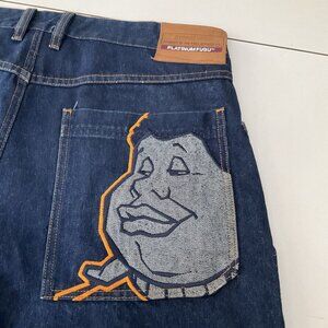 Platinum Fubu Jean Shorts 38 Denim Cotton Fat Albert Streetwear 90s Y2K Baggy